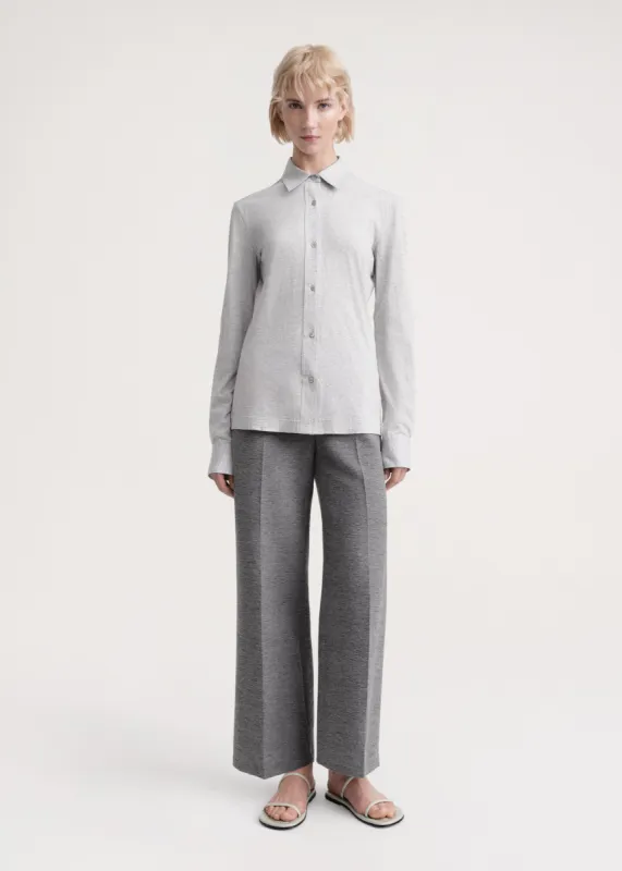 Slim cotton-jersey shirt grey mélange sold by Toteme