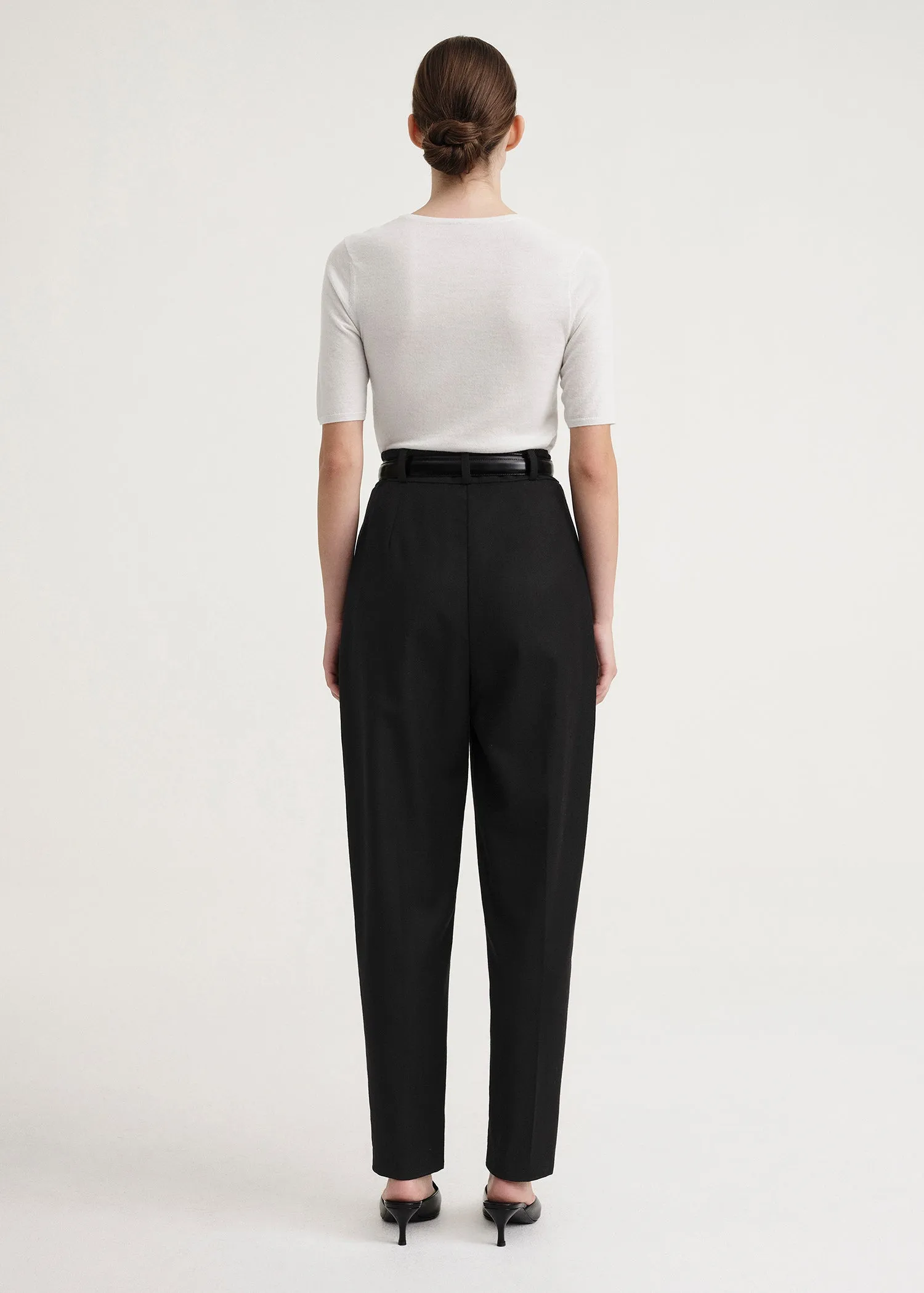 Deep pleat wool trousers black sold by Toteme product image thumbnail 2
