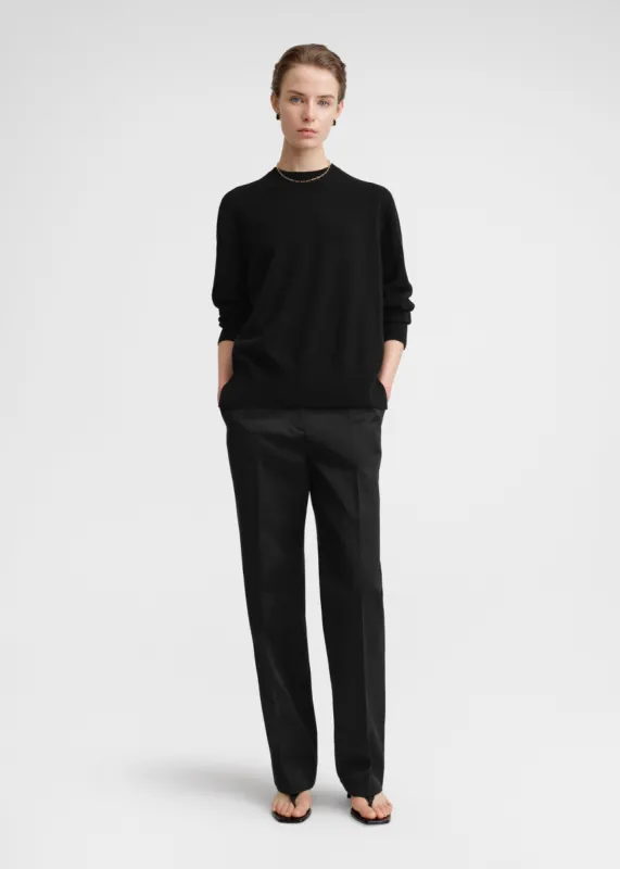 Crew-neck cashmere knit black sold by Toteme