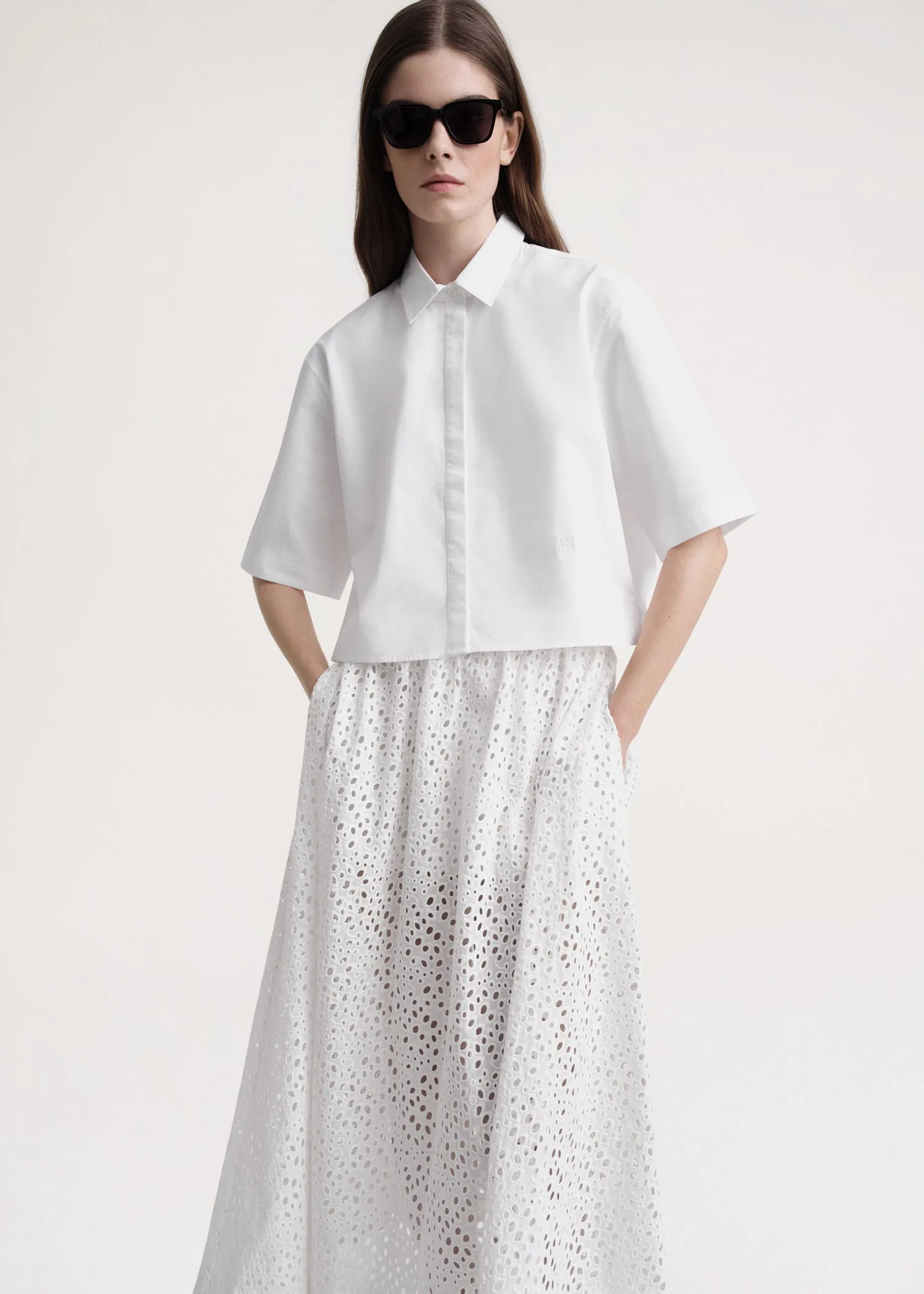 Broderie anglaise skirt white sold by Toteme product image thumbnail 4