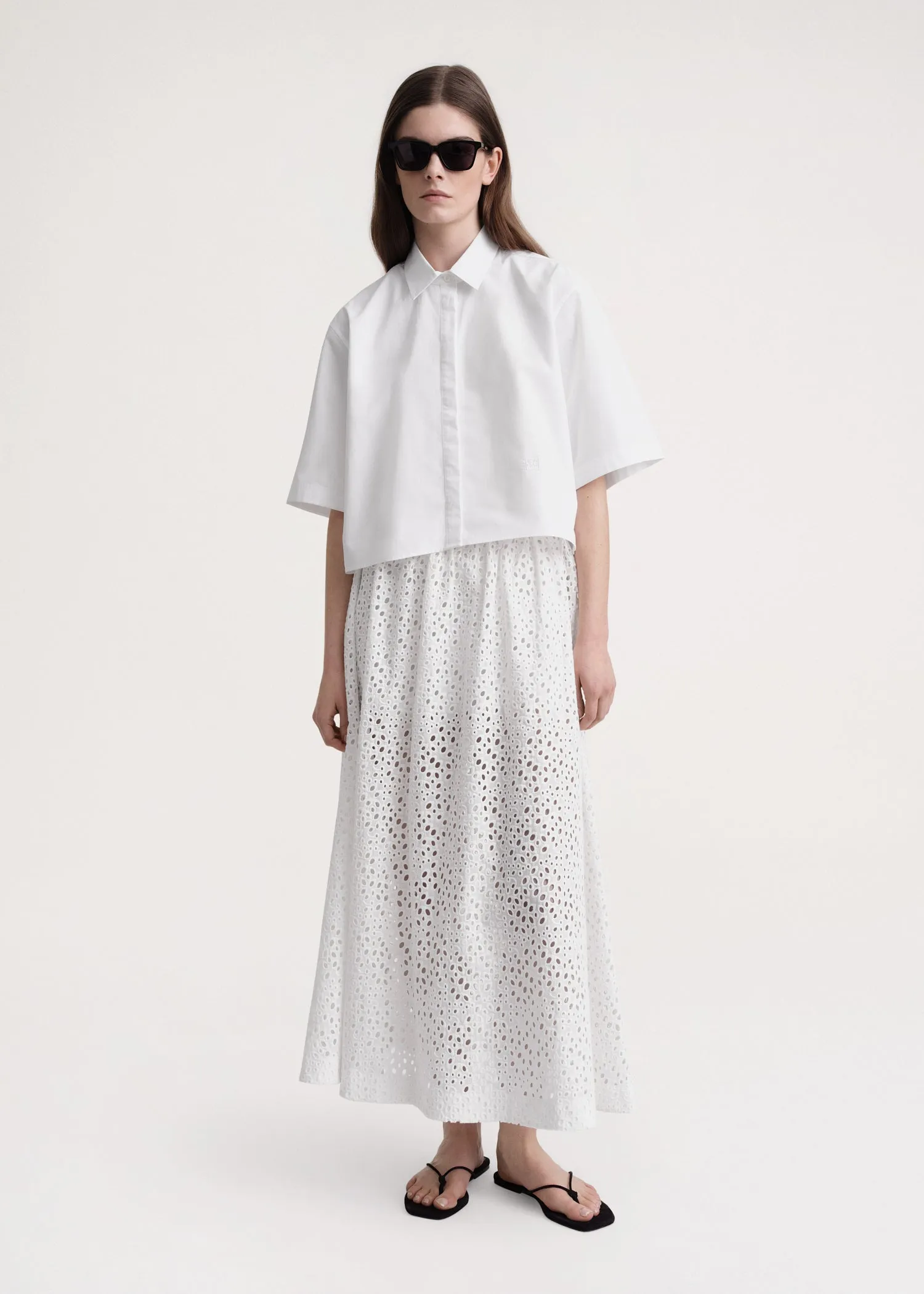 Broderie anglaise skirt white sold by Toteme