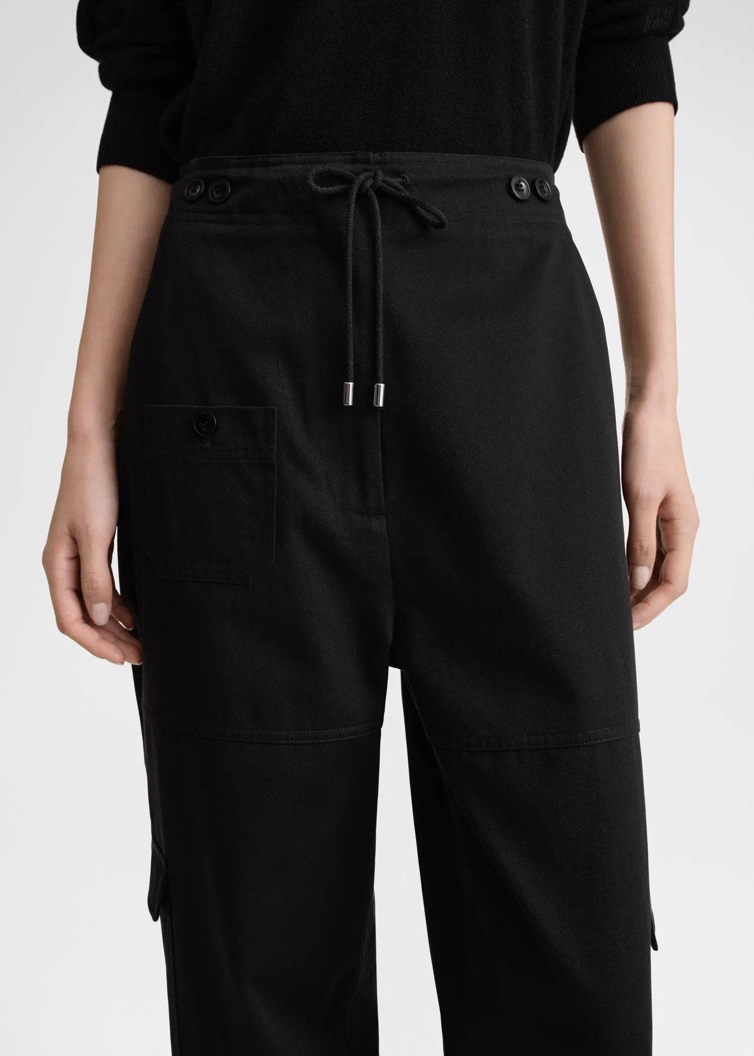 Cotton cargo trousers black sold by Toteme product image thumbnail 2