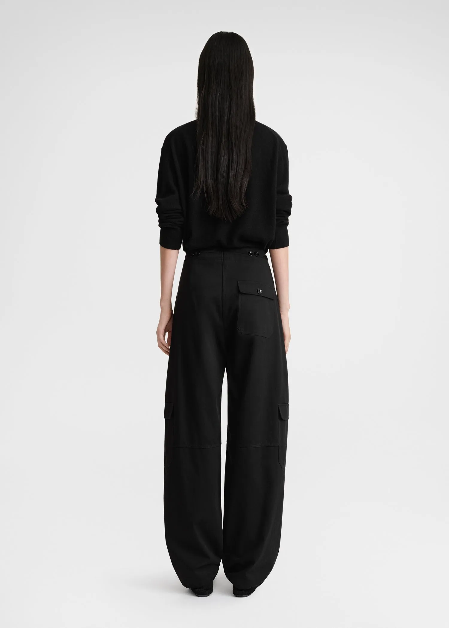 Cotton cargo trousers black sold by Toteme product image thumbnail 4