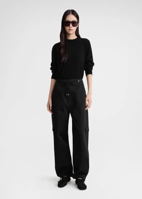 Cotton cargo trousers black made by Toteme