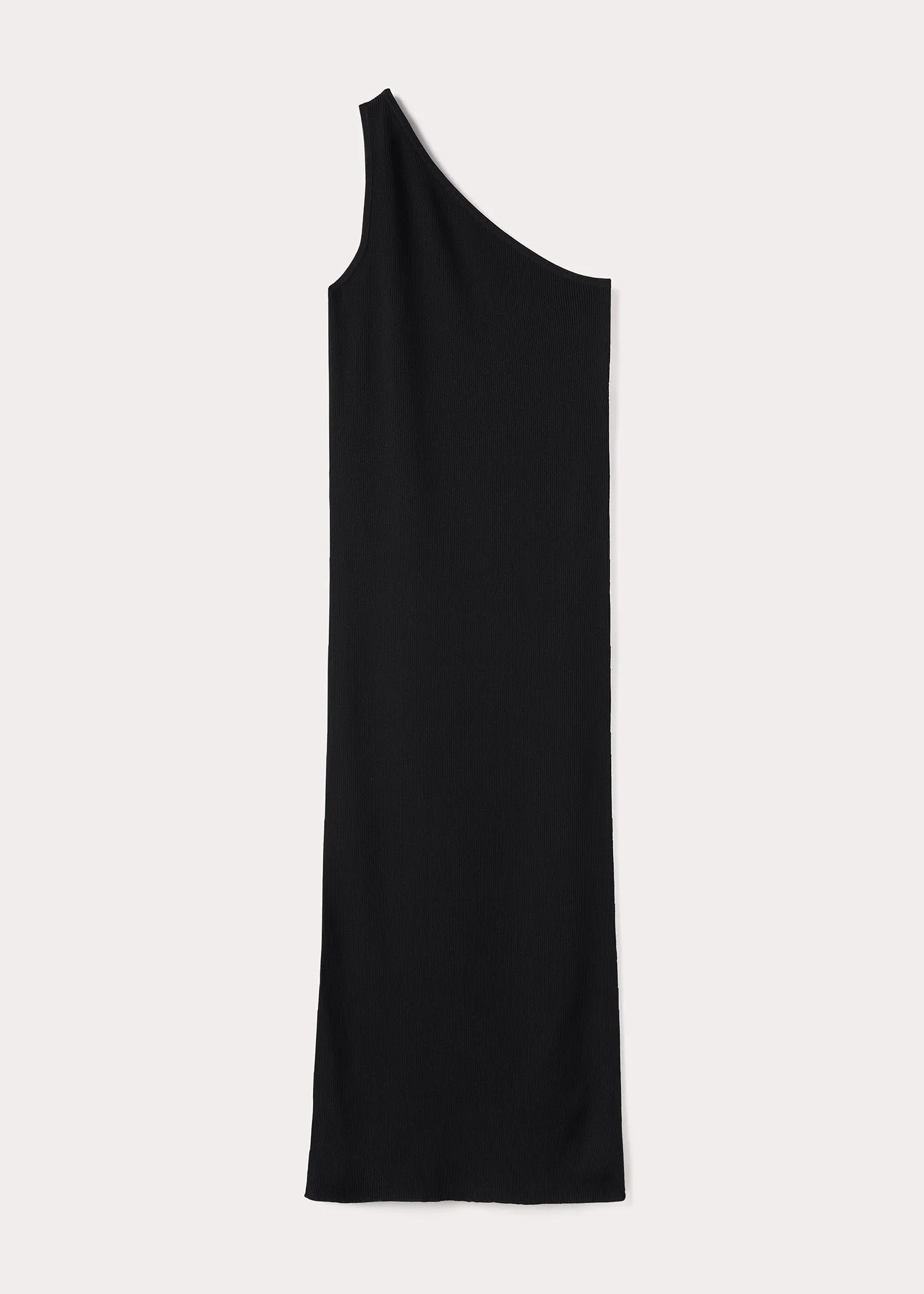 One-shoulder ribbed dress black sold by Toteme product image thumbnail 5