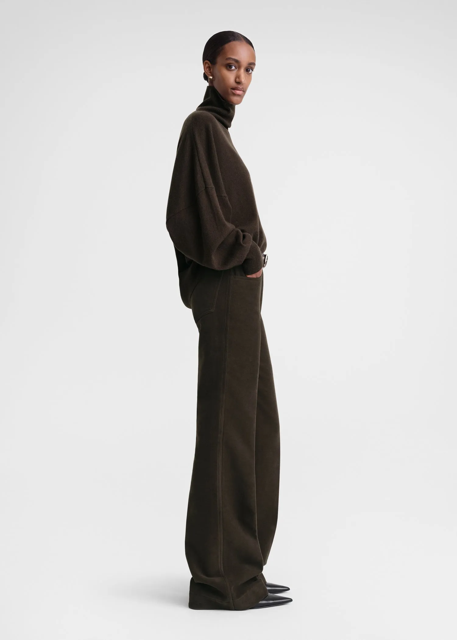Cashmere turtleneck dark brown sold by Toteme product image thumbnail 2