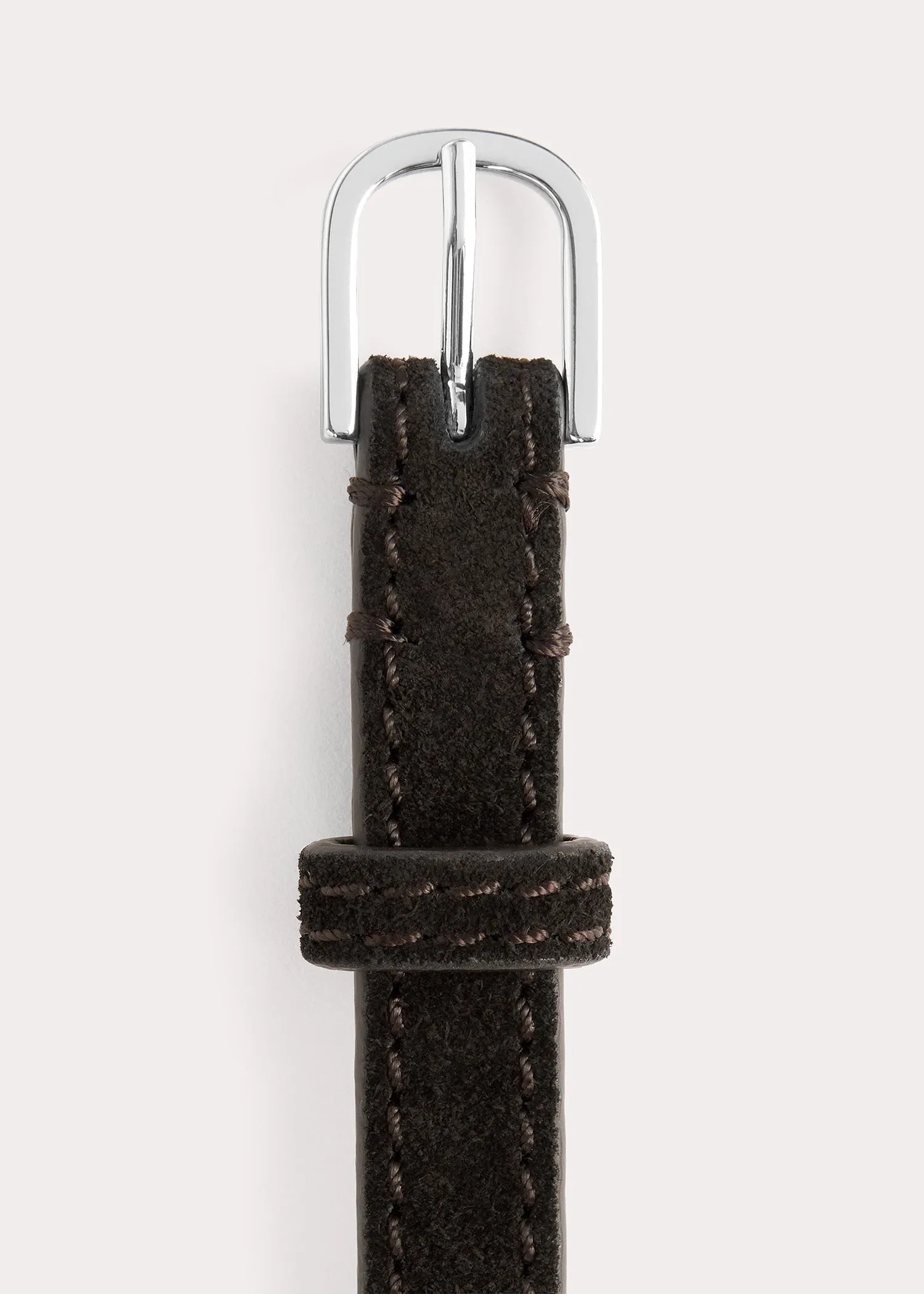 Thin suede belt espresso sold by Toteme product image thumbnail 3