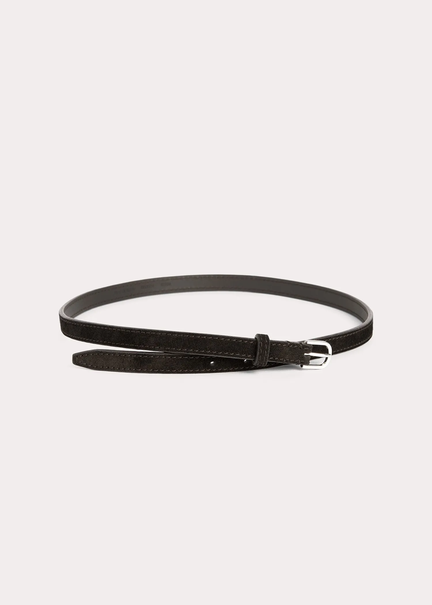 Thin suede belt espresso sold by Toteme product image thumbnail 4