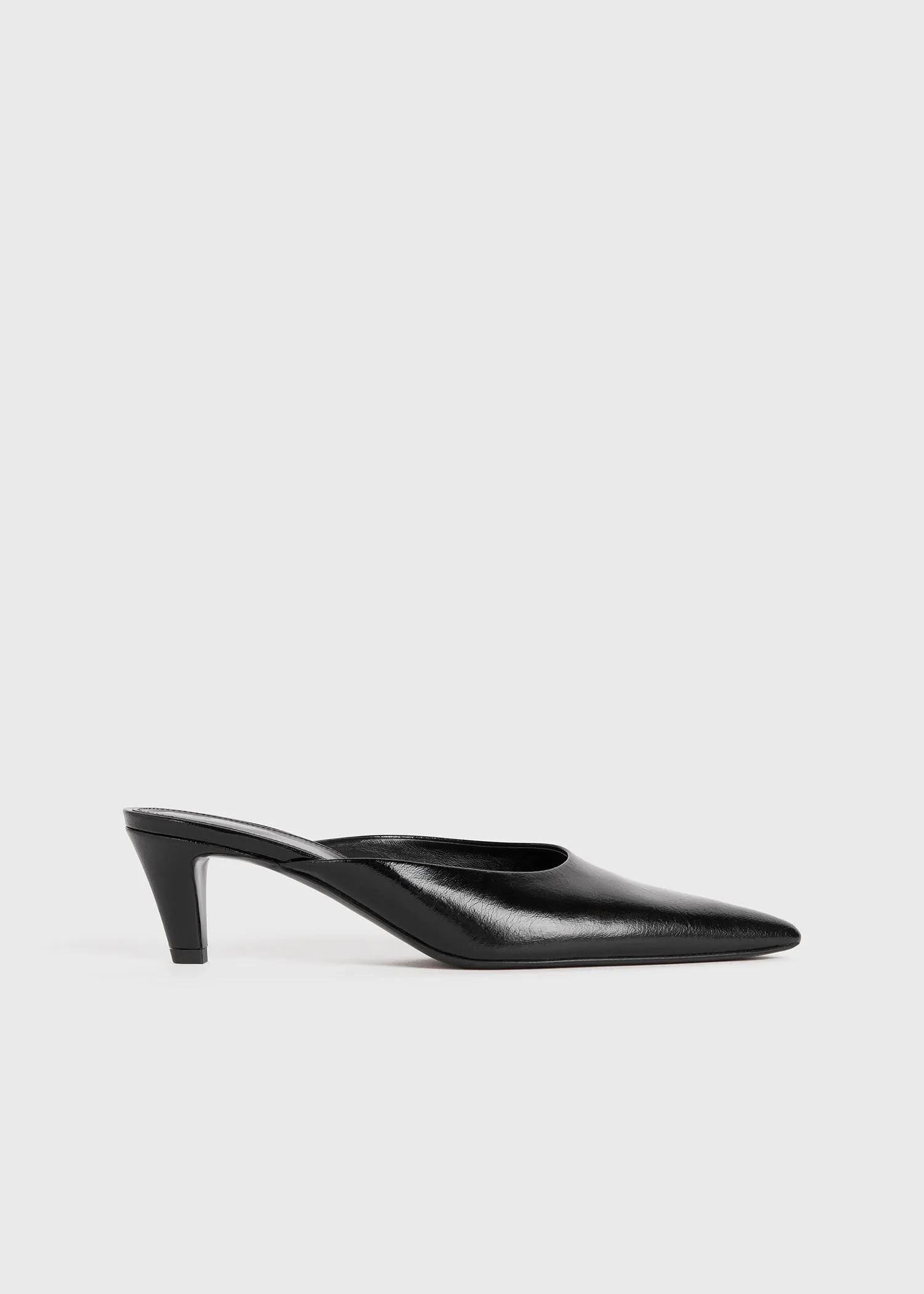 The Patent Leather Mule black sold by Toteme