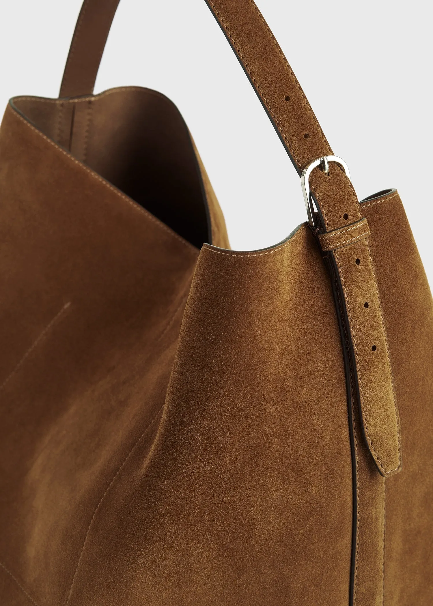 Belted suede tote tan sold by Toteme product image thumbnail 4