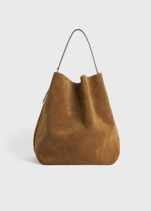 Belted suede tote tan sold by Toteme