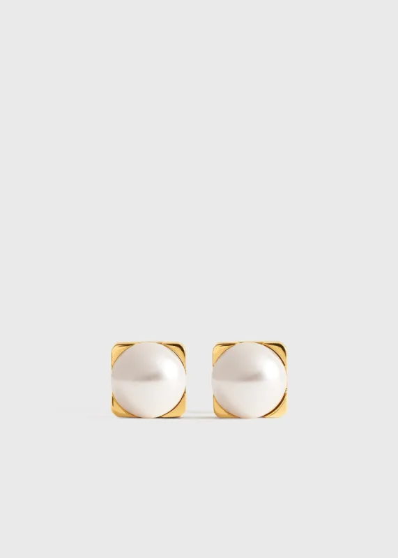 Faux pearl studs white sold by Toteme