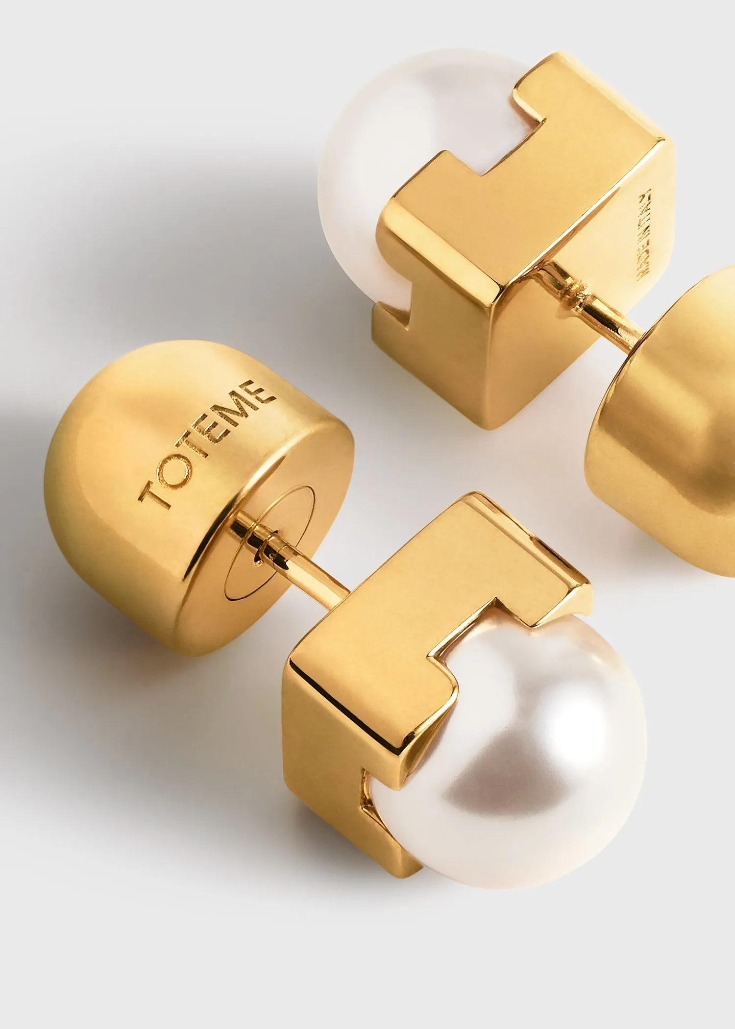 Faux pearl studs white sold by Toteme product image thumbnail 4