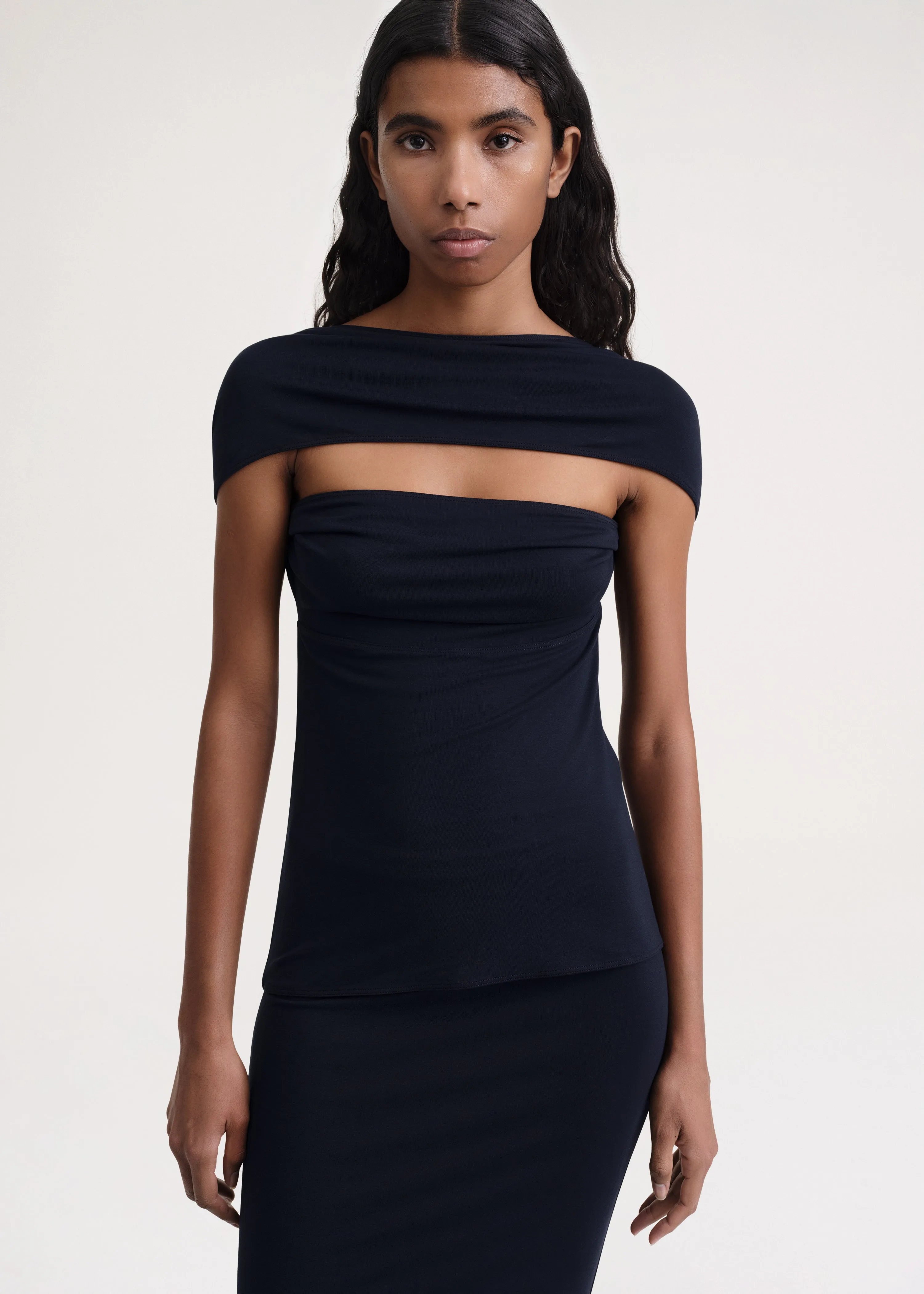 Slip-through top dark navy sold by Toteme product image thumbnail 4