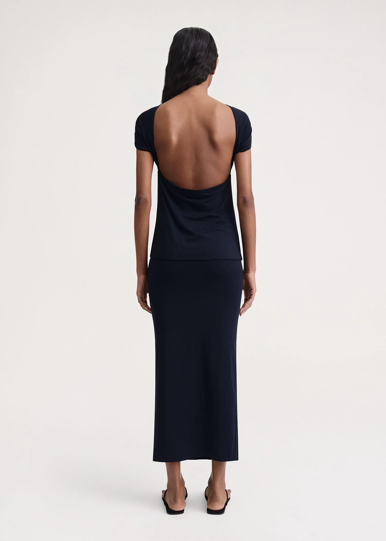 Slip-through top dark navy sold by Toteme product image thumbnail 3
