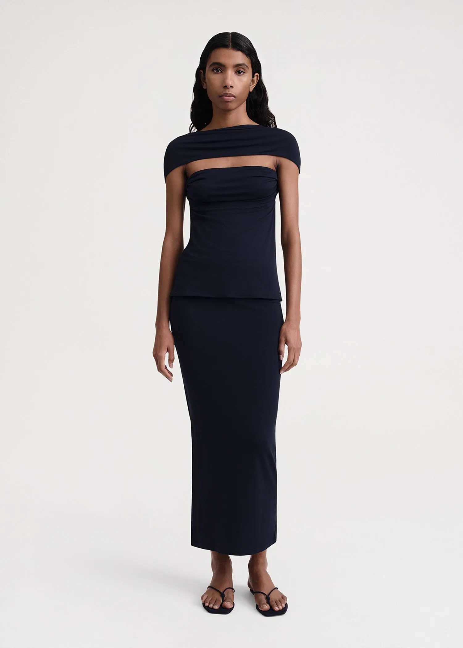 Slip-through top dark navy sold by Toteme