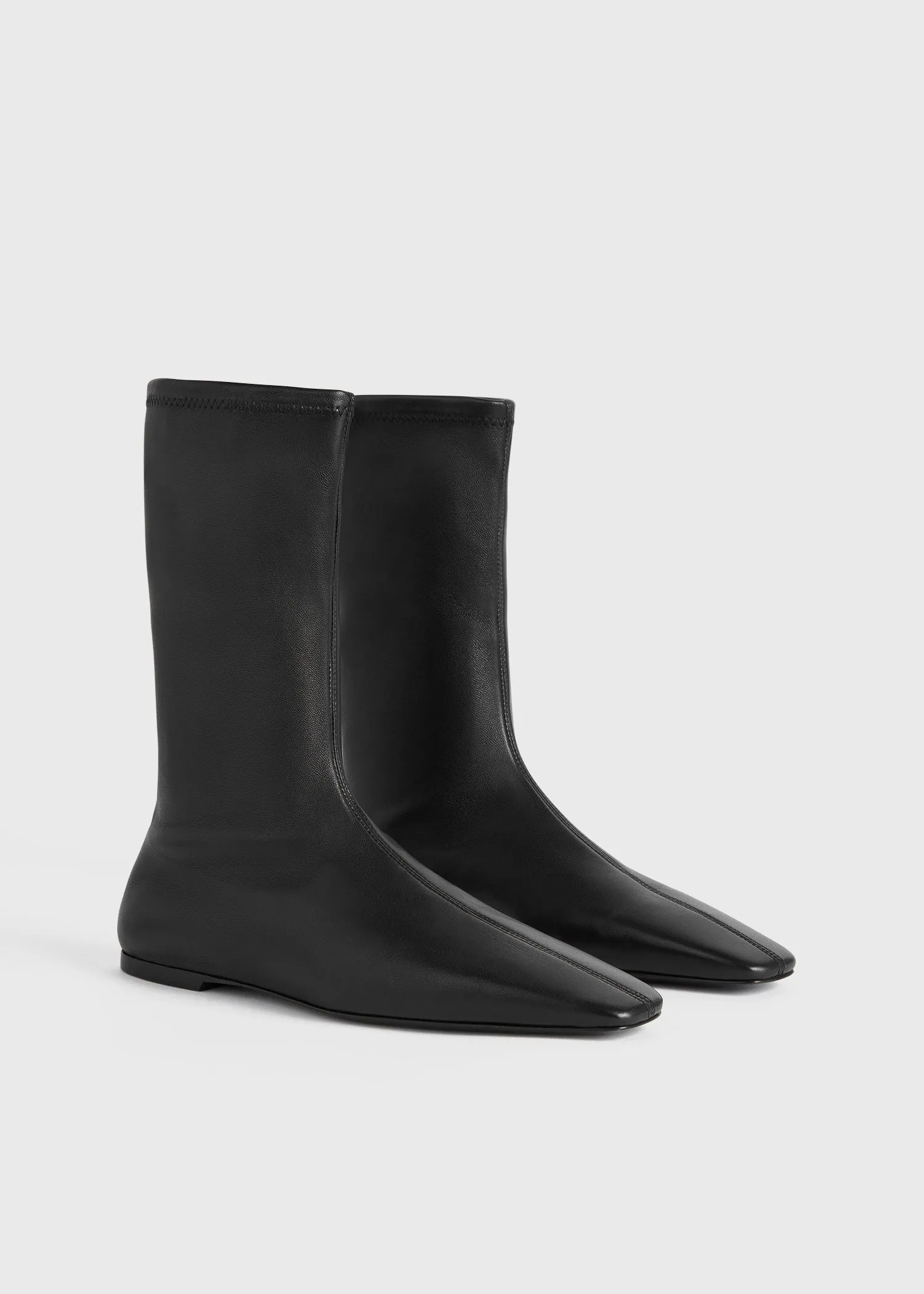Leather sock boots black sold by Toteme product image thumbnail 3
