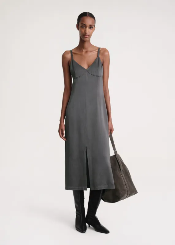 Front-split crepe cami dress lead made by Toteme