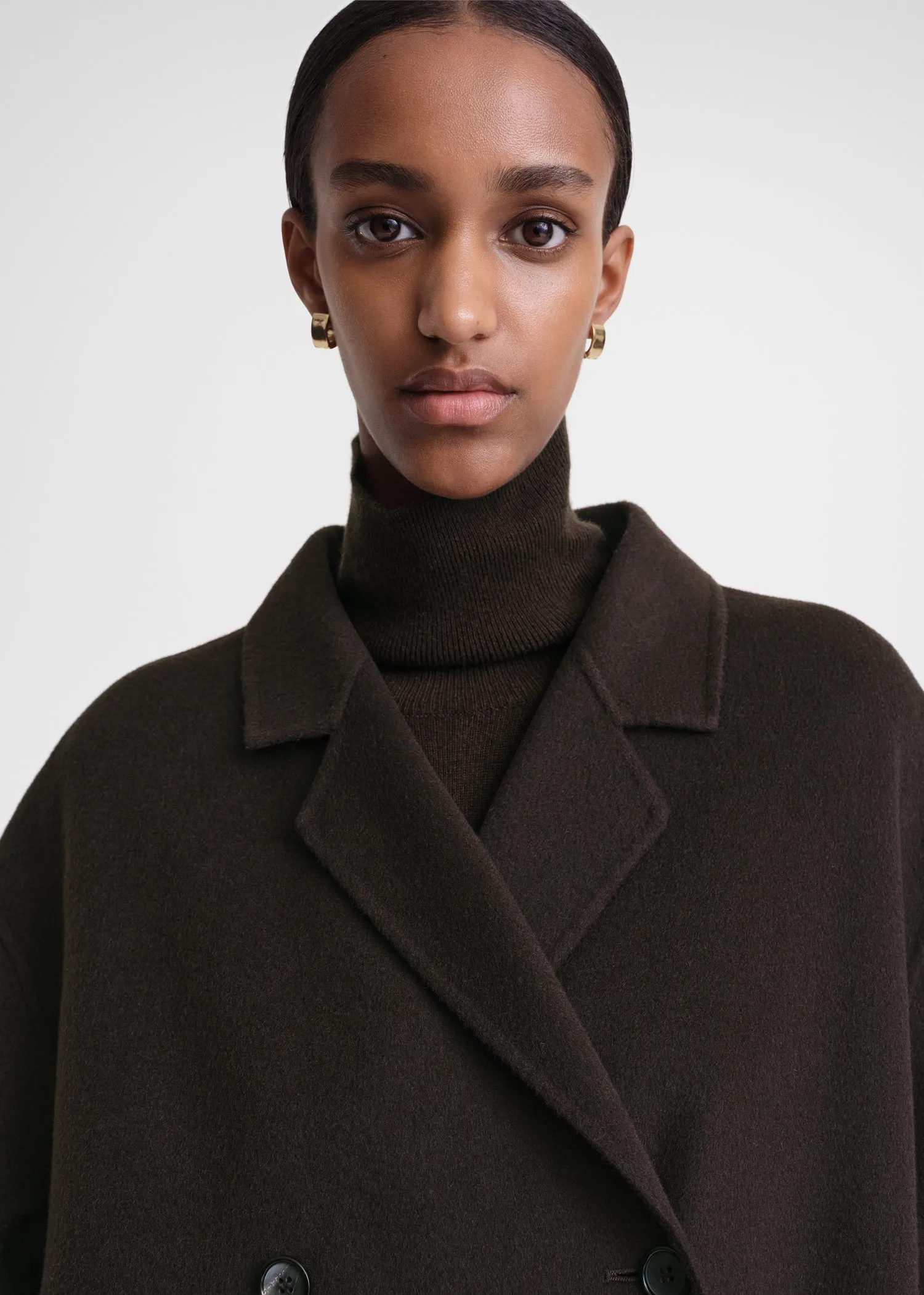 Signature wool doublé coat espresso sold by Toteme product image thumbnail 4