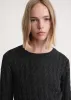 Petite cable knit charcoal melange sold by Toteme