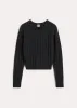 Petite cable knit charcoal melange sold by Toteme