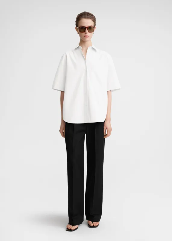 Short-sleeve poplin shirt white made by Toteme