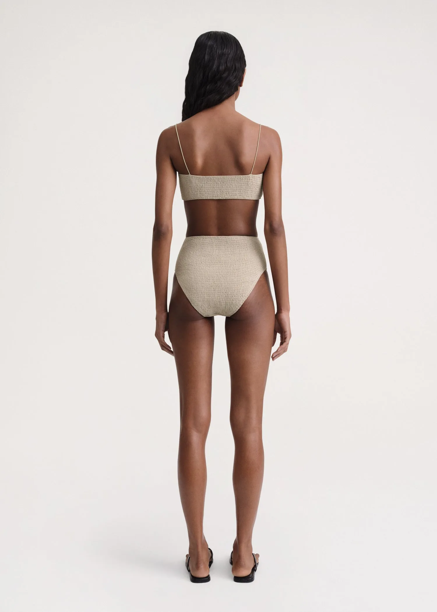 Smocked bikini bottoms overcast beige sold by Toteme product image thumbnail 3
