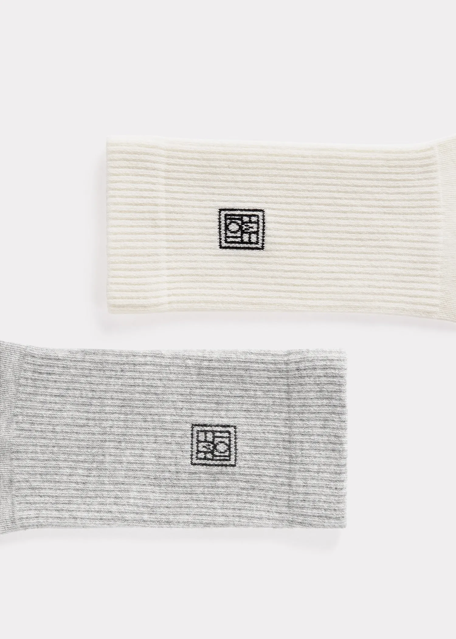 Monogram socks grey/macadamia sold by Toteme product image thumbnail 3