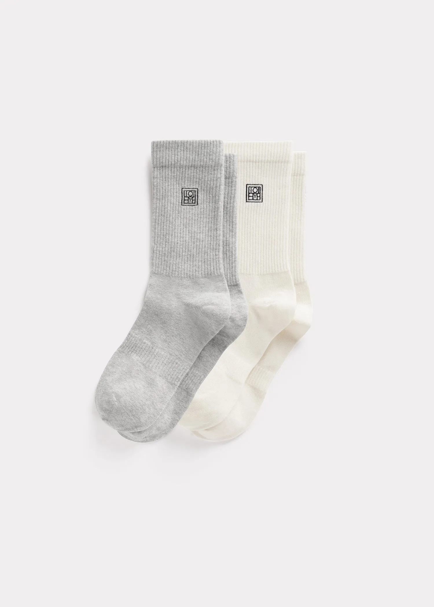 Monogram socks grey/macadamia sold by Toteme product image thumbnail 4
