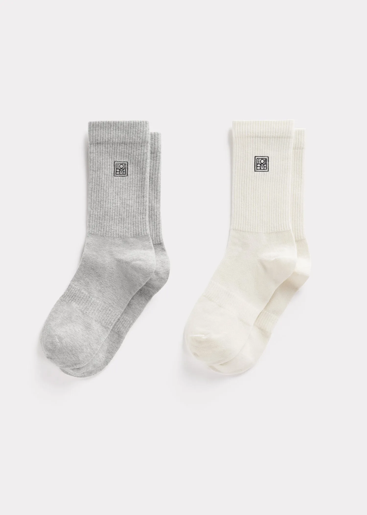 Monogram socks grey/macadamia sold by Toteme