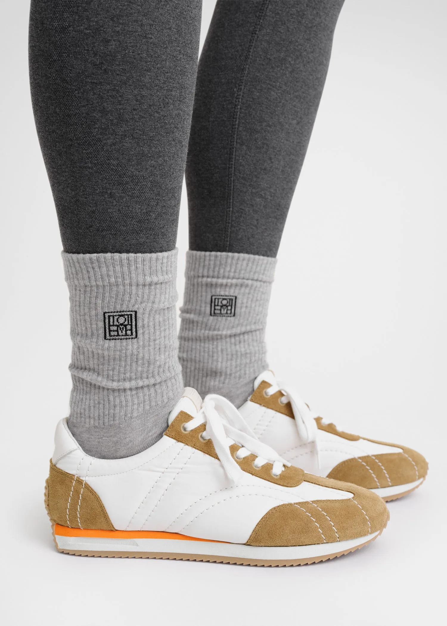 Monogram socks grey/macadamia sold by Toteme product image thumbnail 2