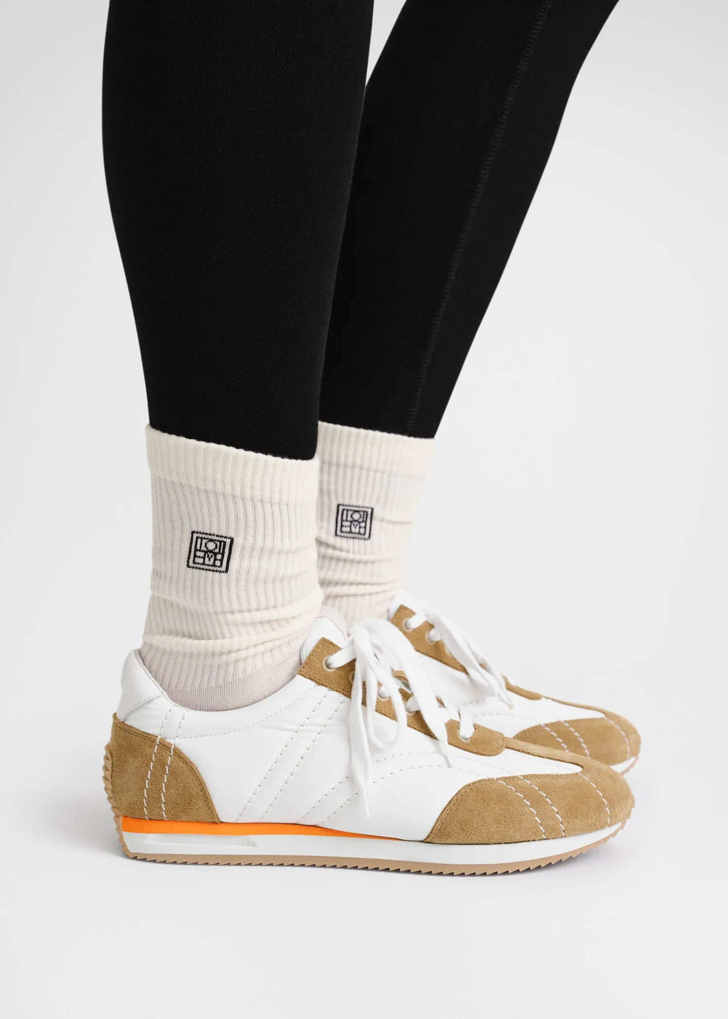 Monogram socks grey/macadamia sold by Toteme product image thumbnail 5