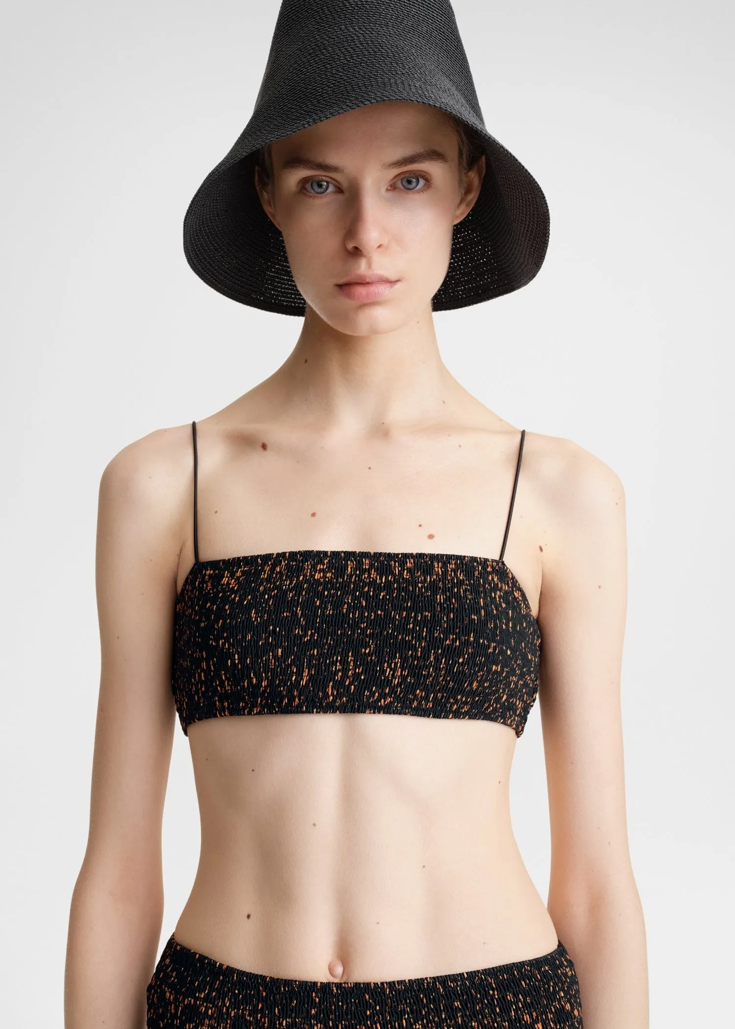 Smocked bikini top tortoise sold by Toteme product image thumbnail 4