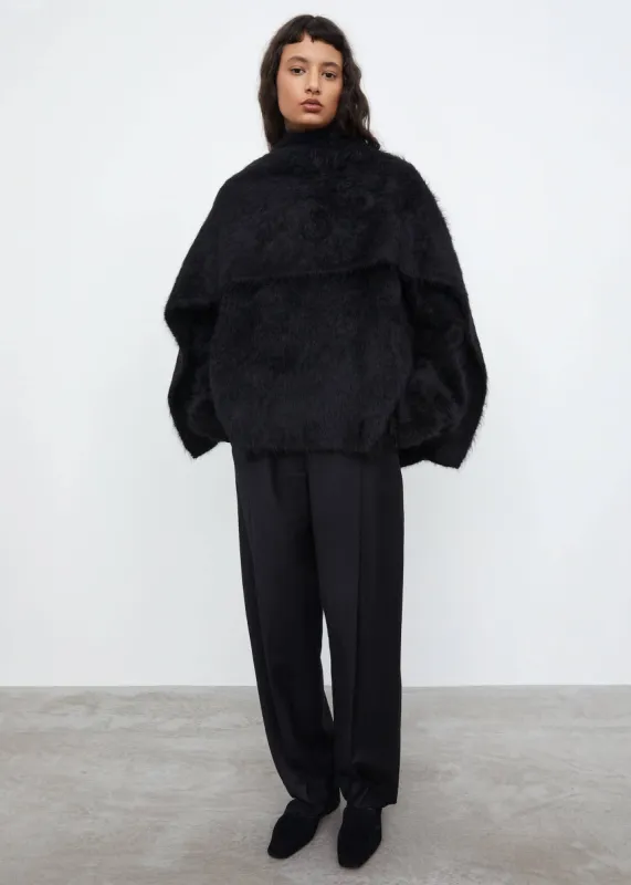 Alpaca knit scarf black sold by Toteme