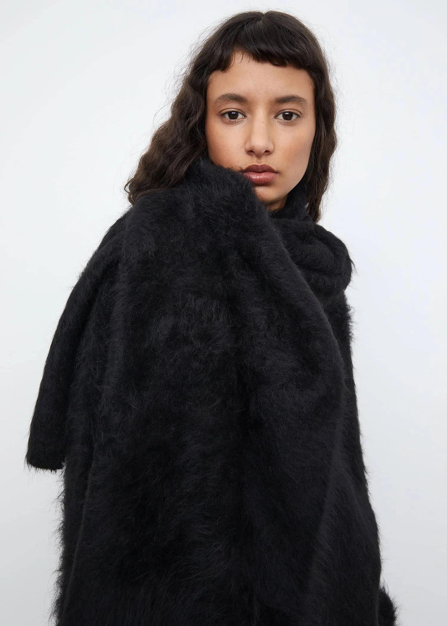 Alpaca knit scarf black sold by Toteme product image thumbnail 3