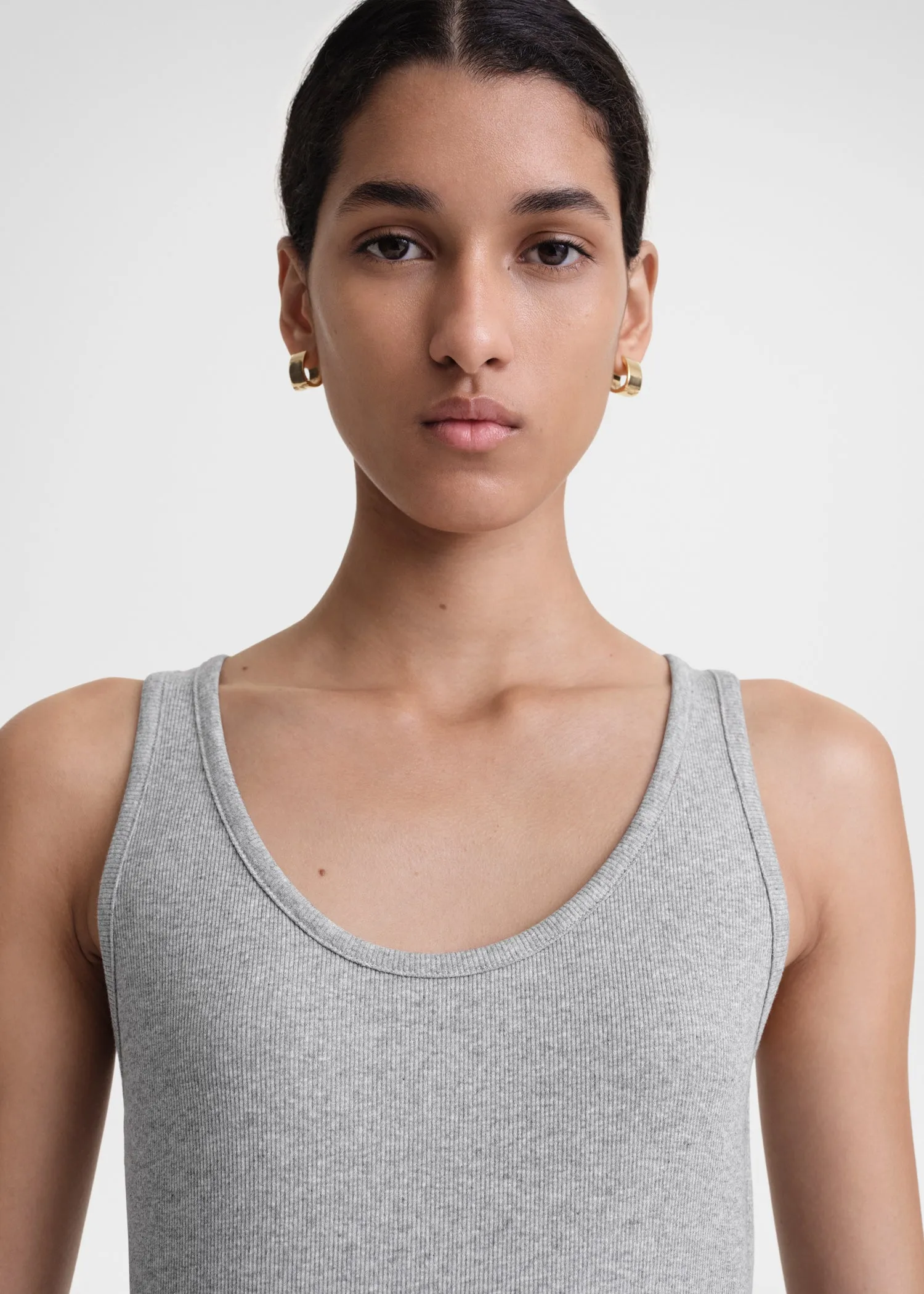 Classic rib tank grey melange sold by Toteme product image thumbnail 4