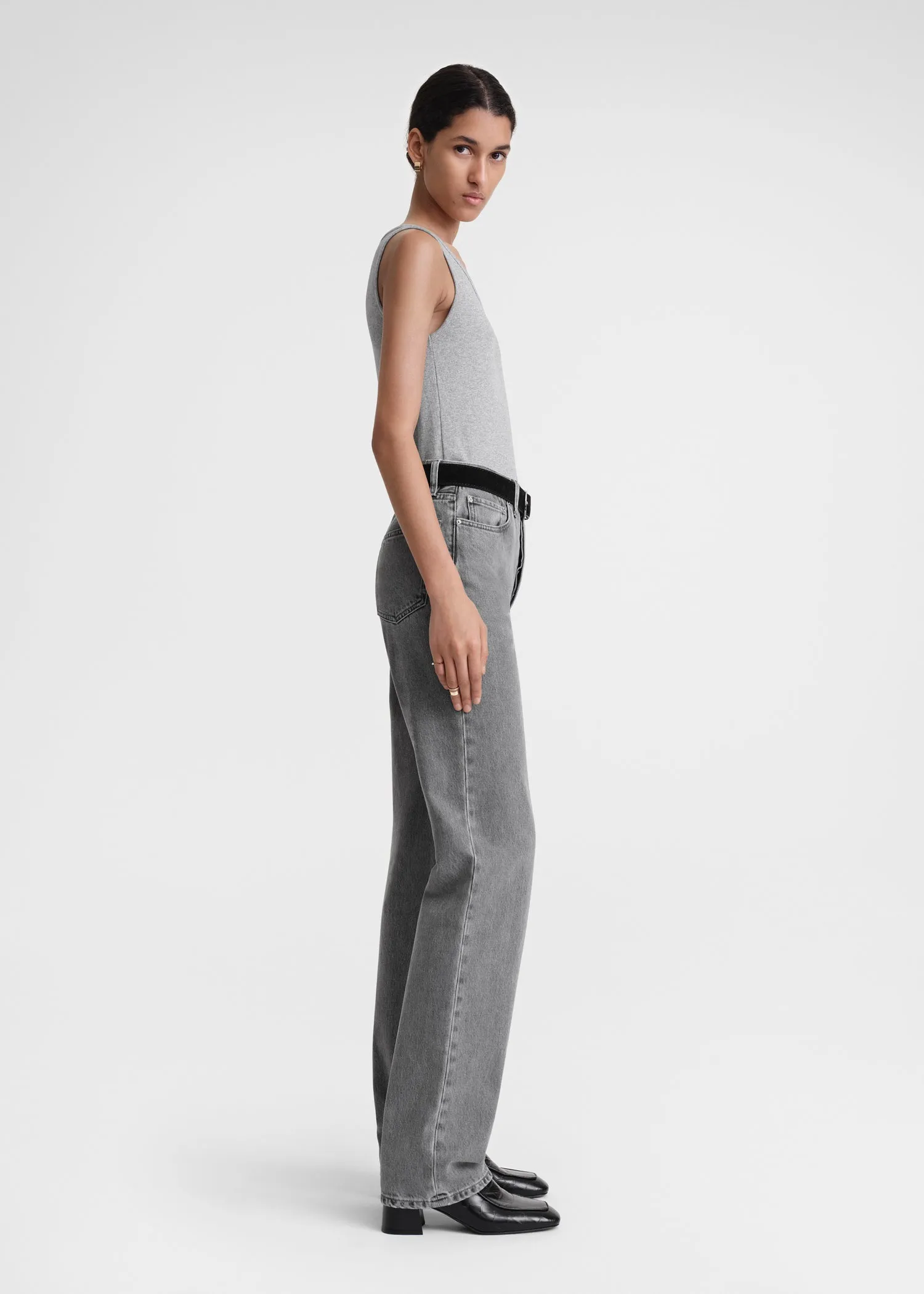 Classic rib tank grey melange sold by Toteme product image thumbnail 2