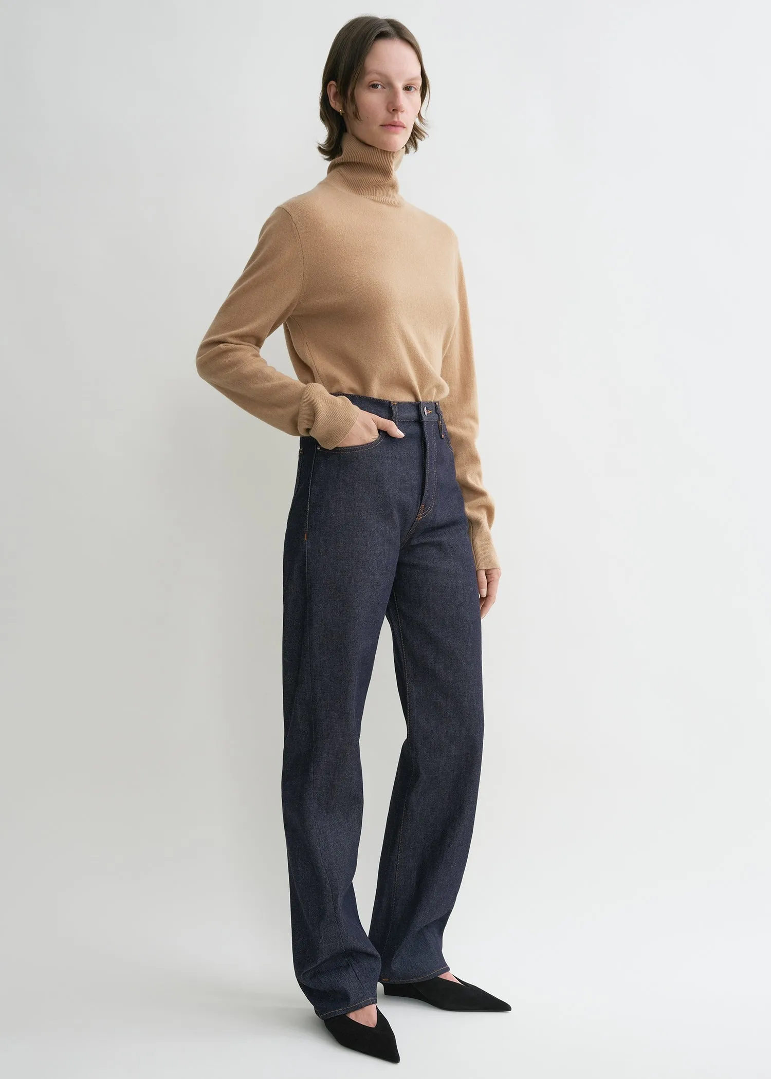 Twisted seam denim full length raw blue sold by Toteme product image thumbnail 2