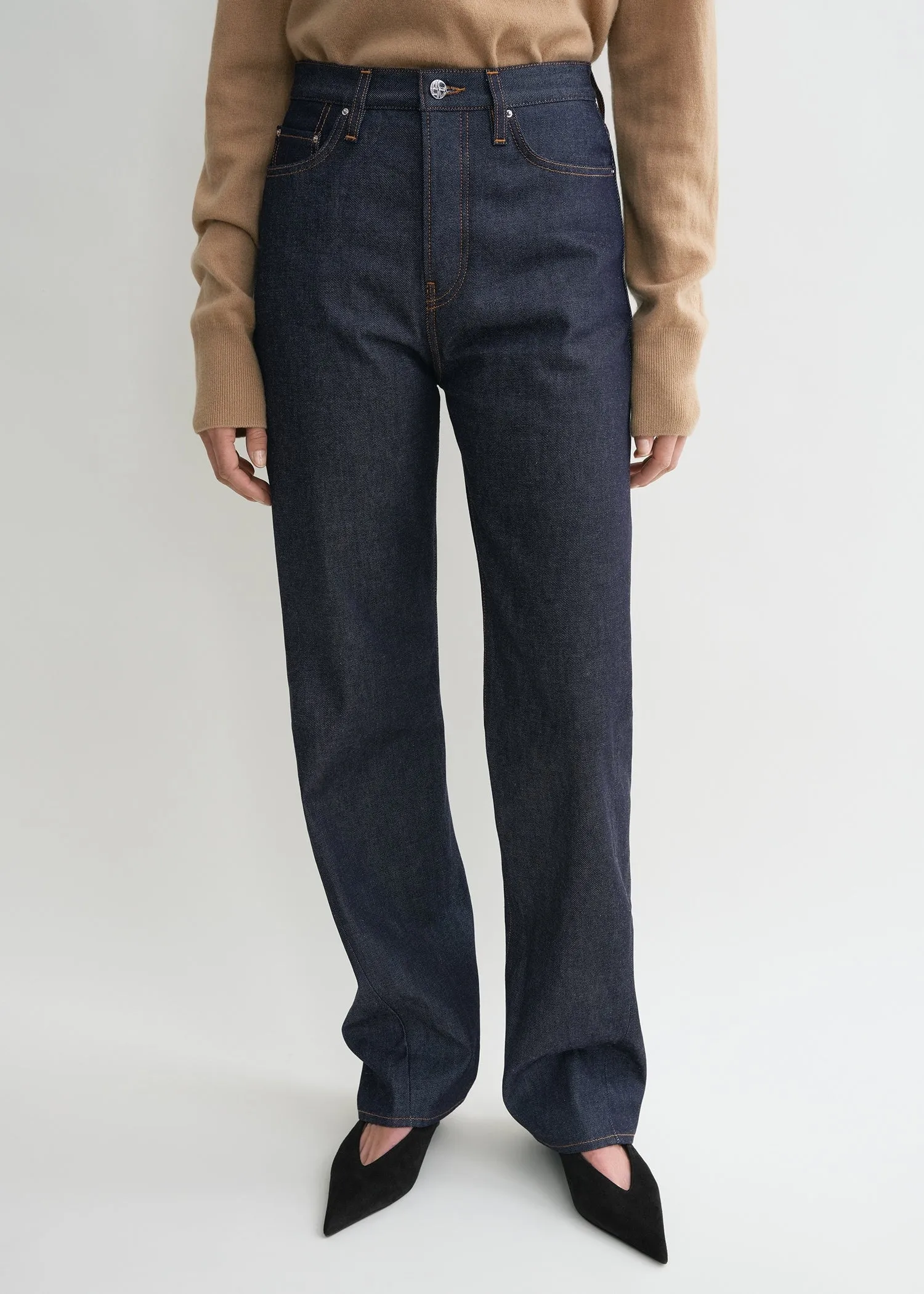 Twisted seam denim full length raw blue sold by Toteme product image thumbnail 4