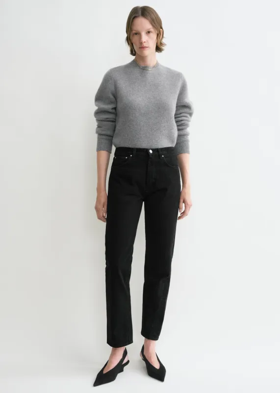 Twisted seam denim black sold by Toteme