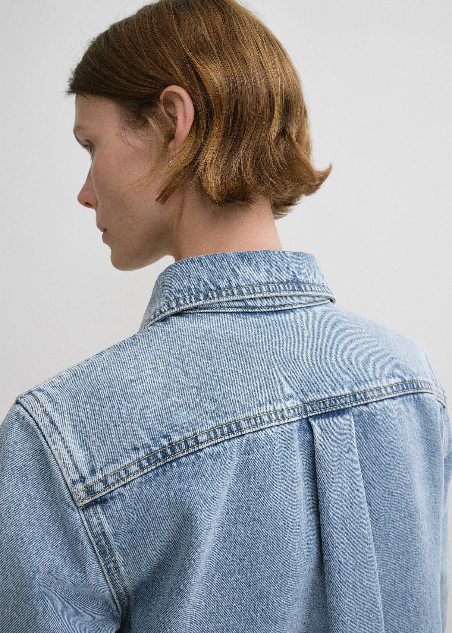 Petite denim shirt cool blue sold by Toteme product image thumbnail 5