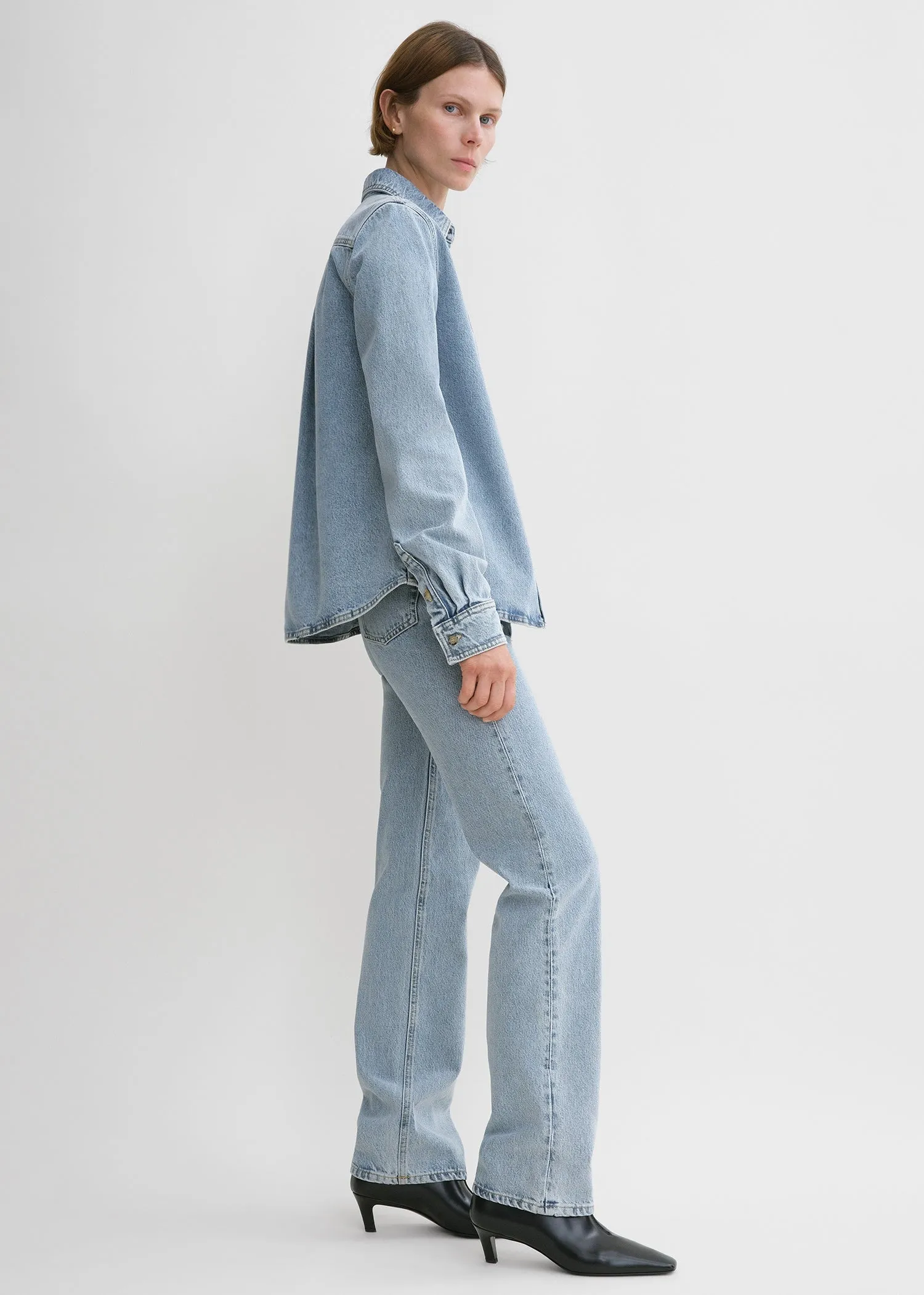 Petite denim shirt cool blue sold by Toteme product image thumbnail 2