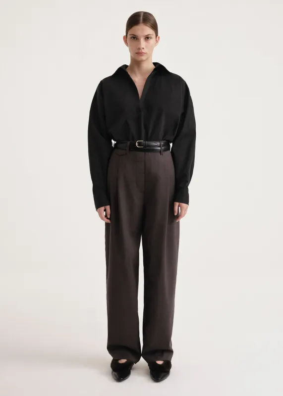 Washed cotton shirt black sold by Toteme