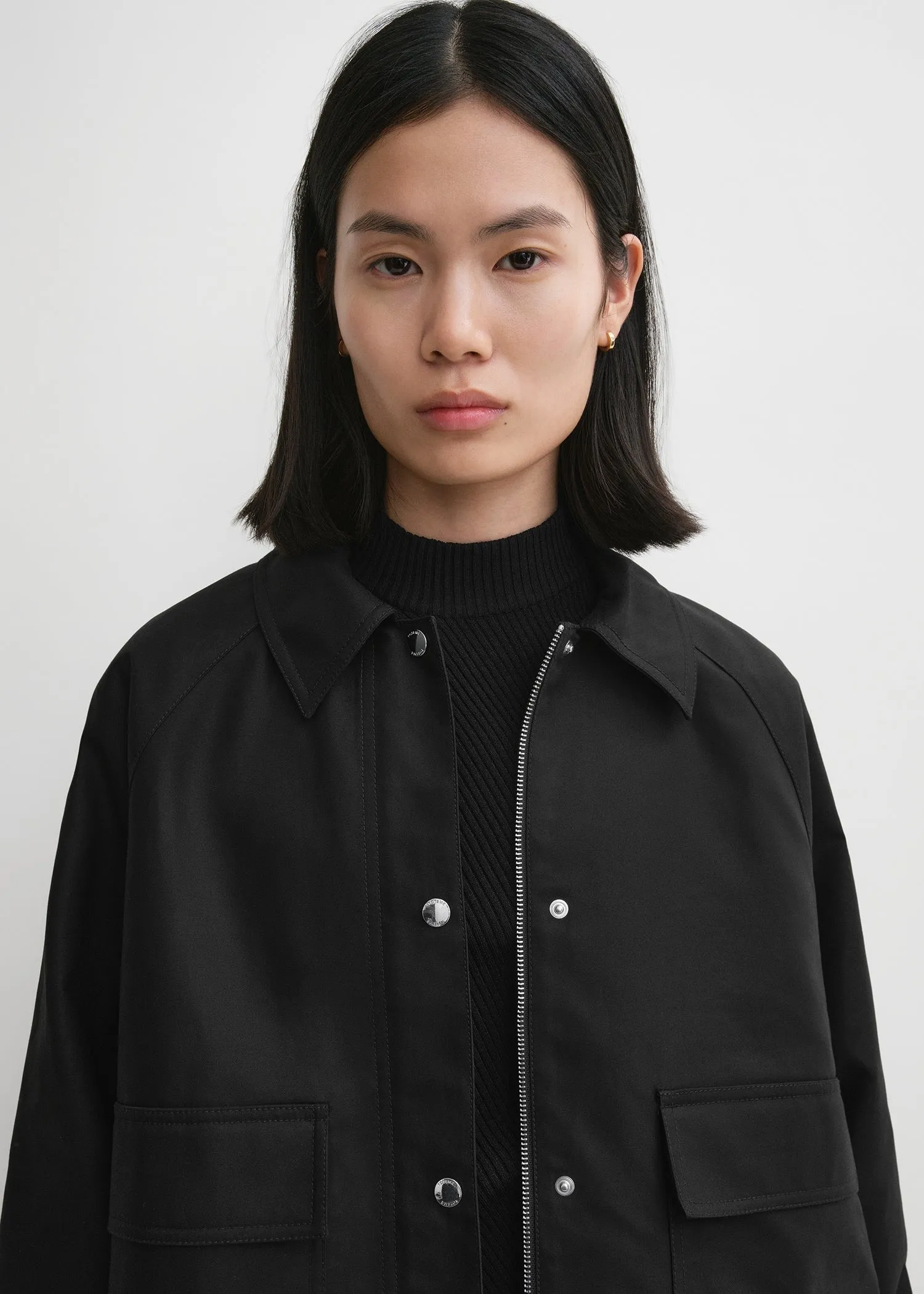 Cropped cotton jacket black sold by Toteme product image thumbnail 4