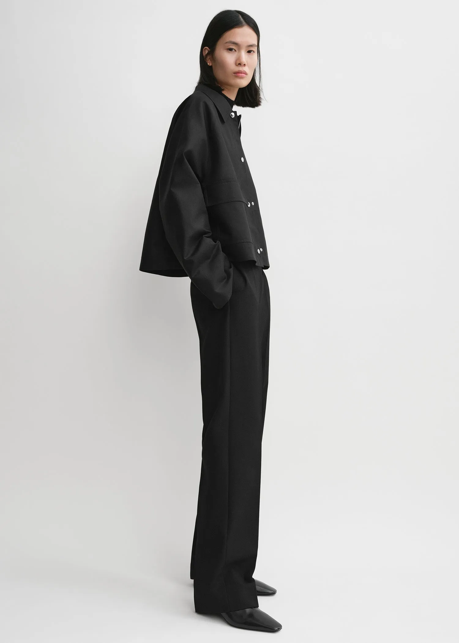 Cropped cotton jacket black sold by Toteme product image thumbnail 2