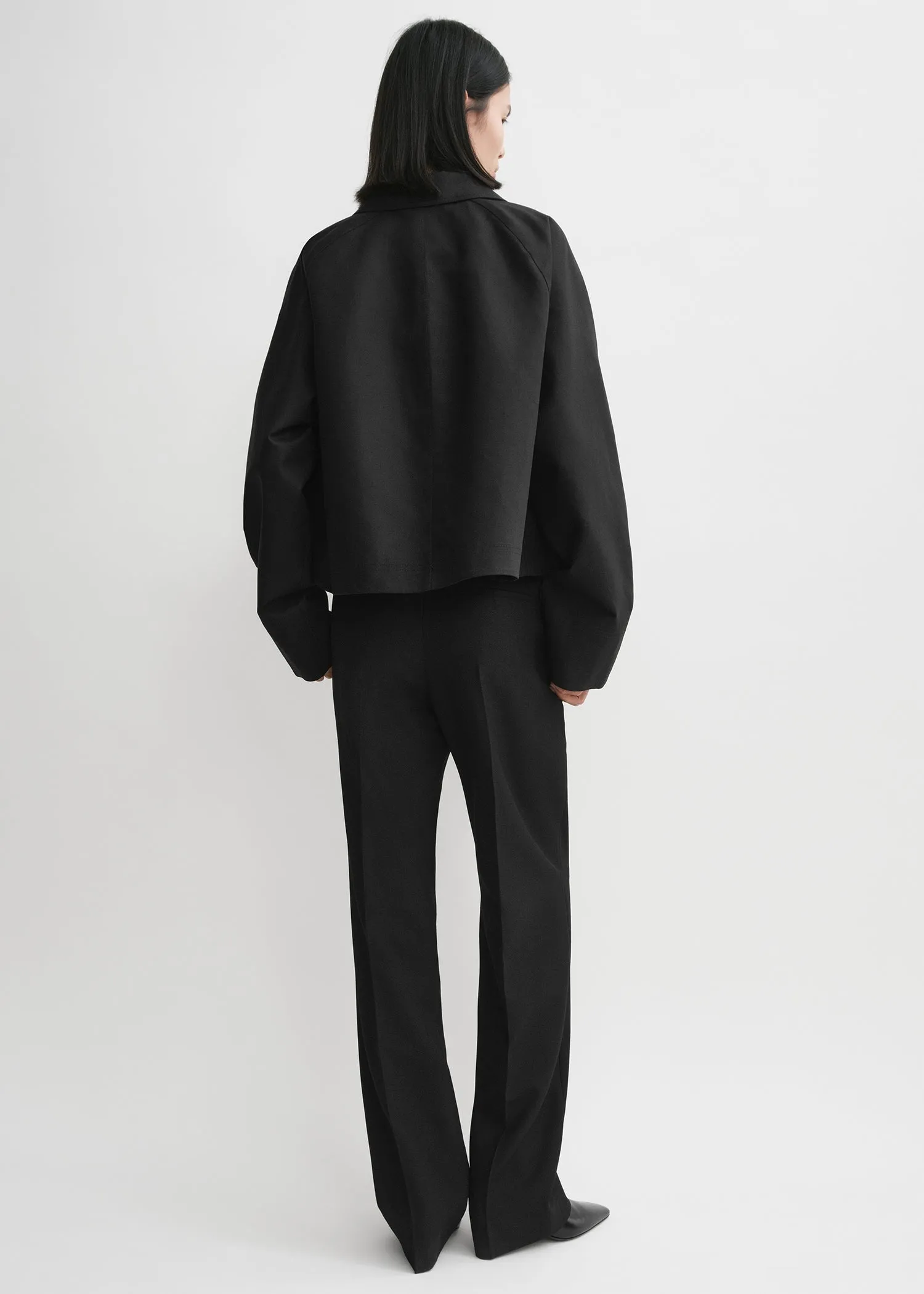 Cropped cotton jacket black sold by Toteme product image thumbnail 3