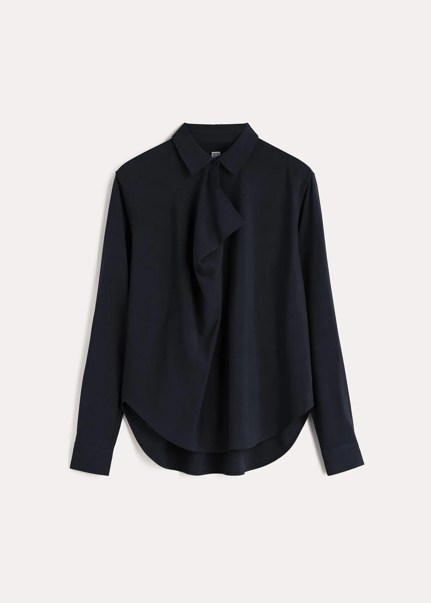 Drape-front shirt navy sold by Toteme product image thumbnail 5
