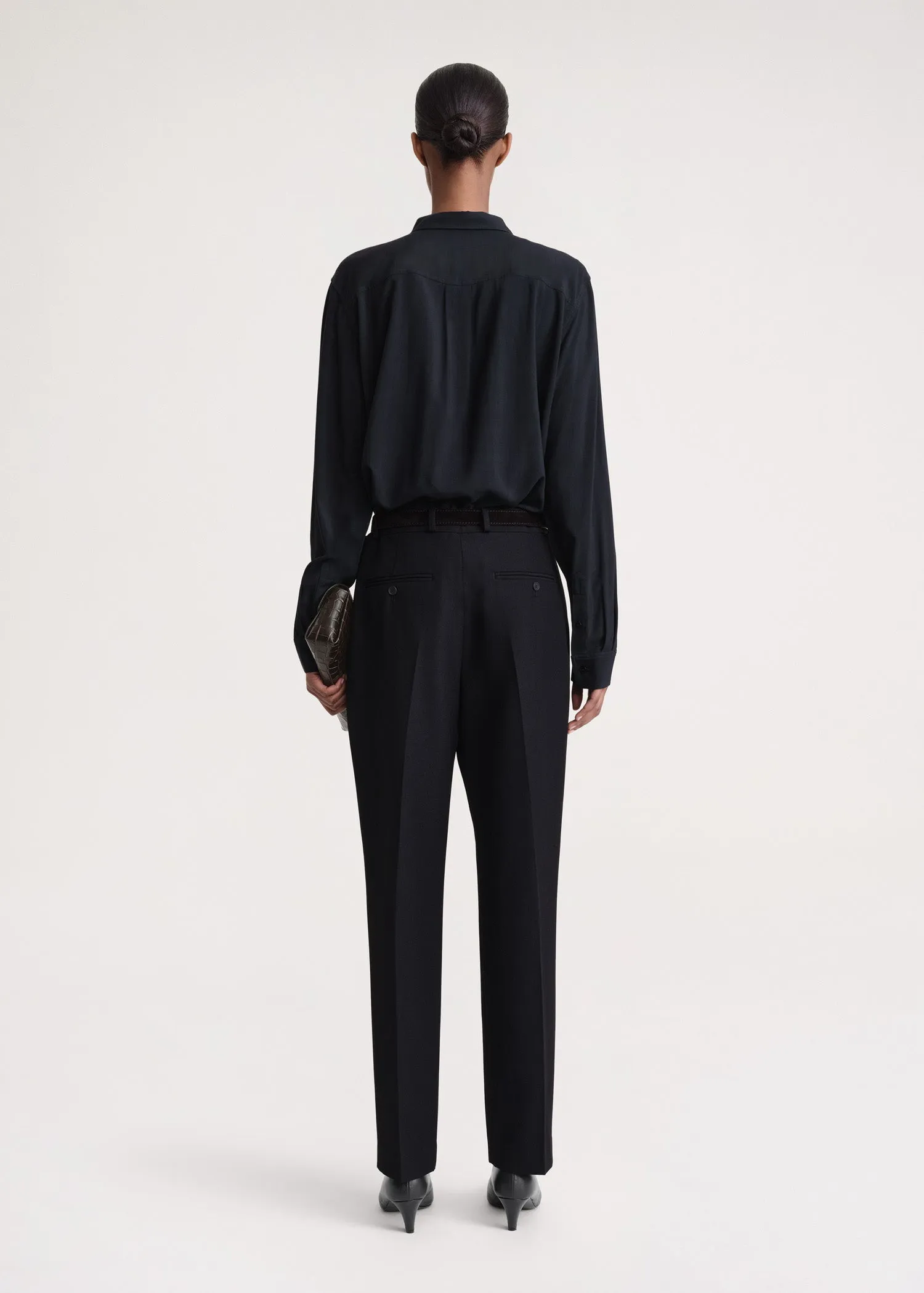 Drape-front shirt navy sold by Toteme product image thumbnail 3