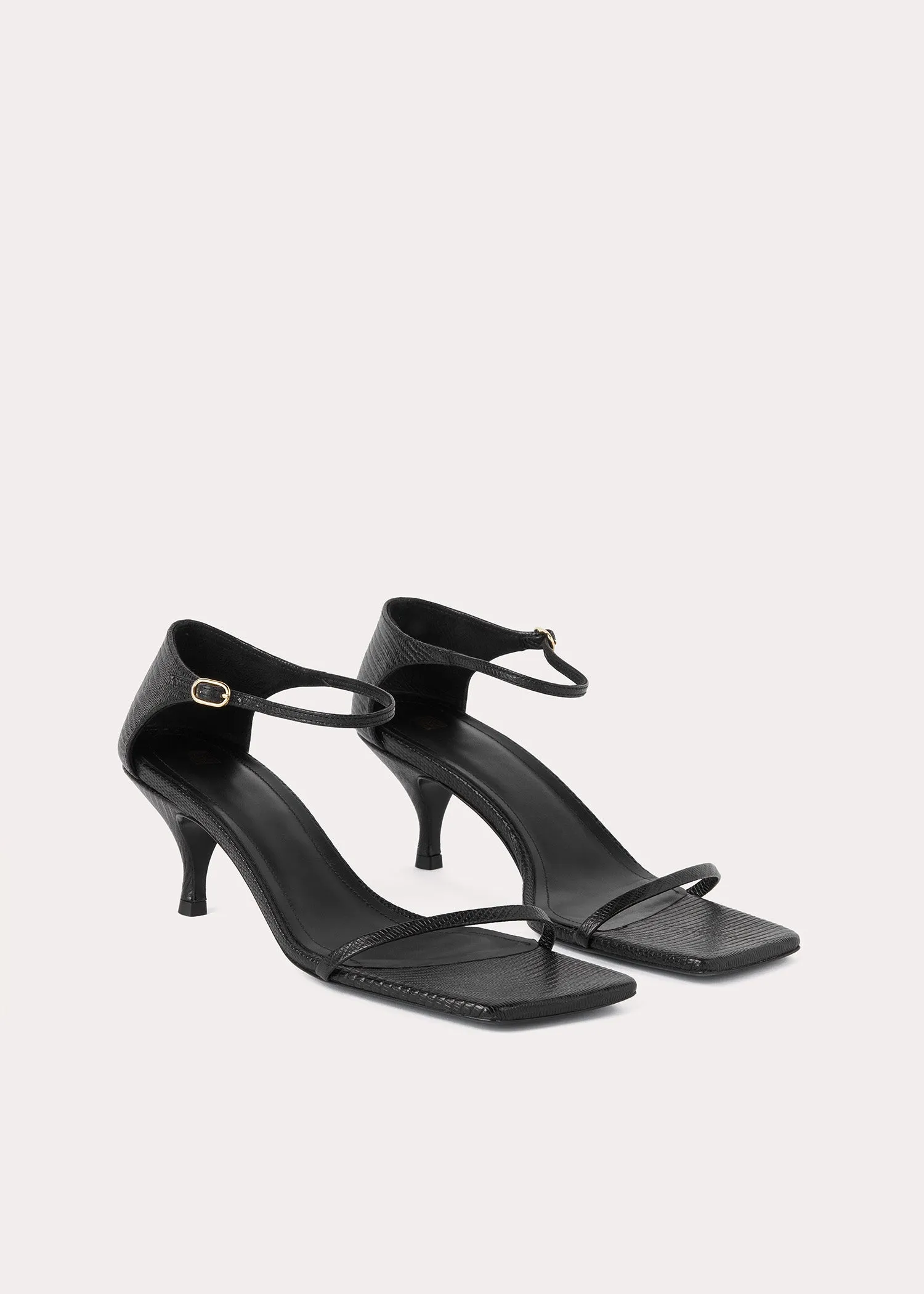 The Strappy Sandal black lizard sold by Toteme product image thumbnail 3