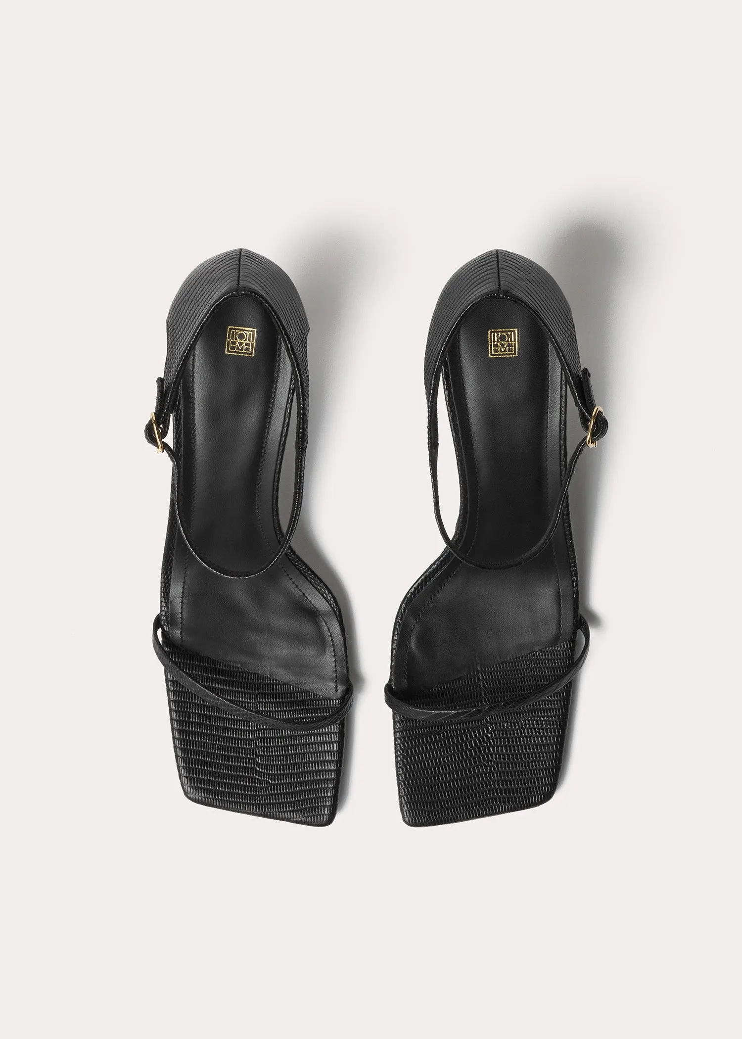 The Strappy Sandal black lizard sold by Toteme product image thumbnail 4